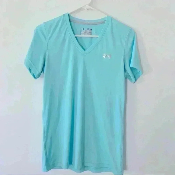 Under Armor Heat Gear Semi-Fitted V-Neck Short Sleeve Women’s Med - Picture 1 of 5